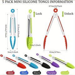 '1 tk roostevabast terasest silikoonotstega küpsetustangid – 17,78 cm väikesed tangid serveerimiseks, lihatükkide, salatite, jää, ahju ja muu jaoks - Ideaalne kodukööki, köögitarvikuid' hind ja info | Köögitarbed | kaup24.ee