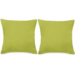 vidaXL veluurist diivanipatjade komplekt, 2 tk, 60 x 60 cm, roheline hind ja info | Dekoratiivpadjad ja padjakatted | kaup24.ee