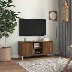 vidaXL puitjalgadega telerikapp, pruun tamm, 103,5x35x50 cm цена и информация | Тумбы под телевизор | kaup24.ee