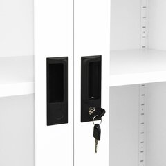 vidaXL kontorikapp, valge, 90x40x180cm, teras/karastatud klaas hind ja info | Elutoa väikesed kapid | kaup24.ee