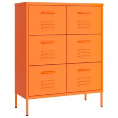 Kapp sahtlitega vidaXL, 80 x 35 x 101,5 cm, teras, oranž hind ja info | Elutoa väikesed kapid | kaup24.ee