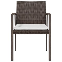 vidaXL aiatoolid patjadega 6 tk, pruun, 56,5 x 57 x 83 cm, polürotang цена и информация | Садовые стулья, кресла, пуфы | kaup24.ee