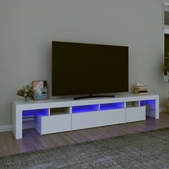 vidaXL telerialus LED-tuledega, valge, 230x36,5x40 cm цена и информация | Тумбы под телевизор | kaup24.ee