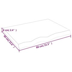 vidaXL seinariiul, tumehall, 80 x 60 x 6 cm, töödeldud tammepuit hind ja info | Riiulid | kaup24.ee