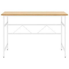 Arvutilaud vidaXL, valge ja hele tamm, 105 x 55 x 72 cm, MDF ja metall hind ja info | Arvutilauad, kirjutuslauad | kaup24.ee