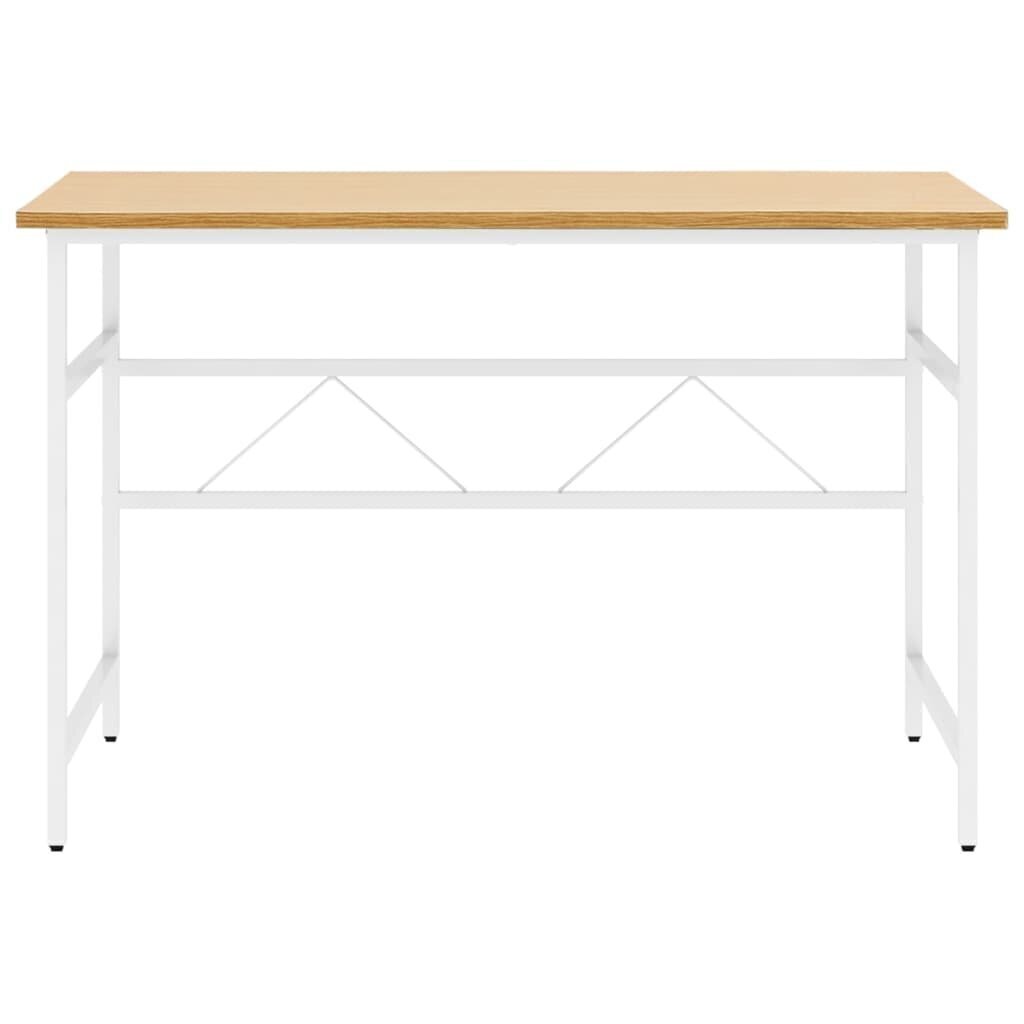 Arvutilaud vidaXL, valge ja hele tamm, 105 x 55 x 72 cm, MDF ja metall hind ja info | Arvutilauad, kirjutuslauad | kaup24.ee