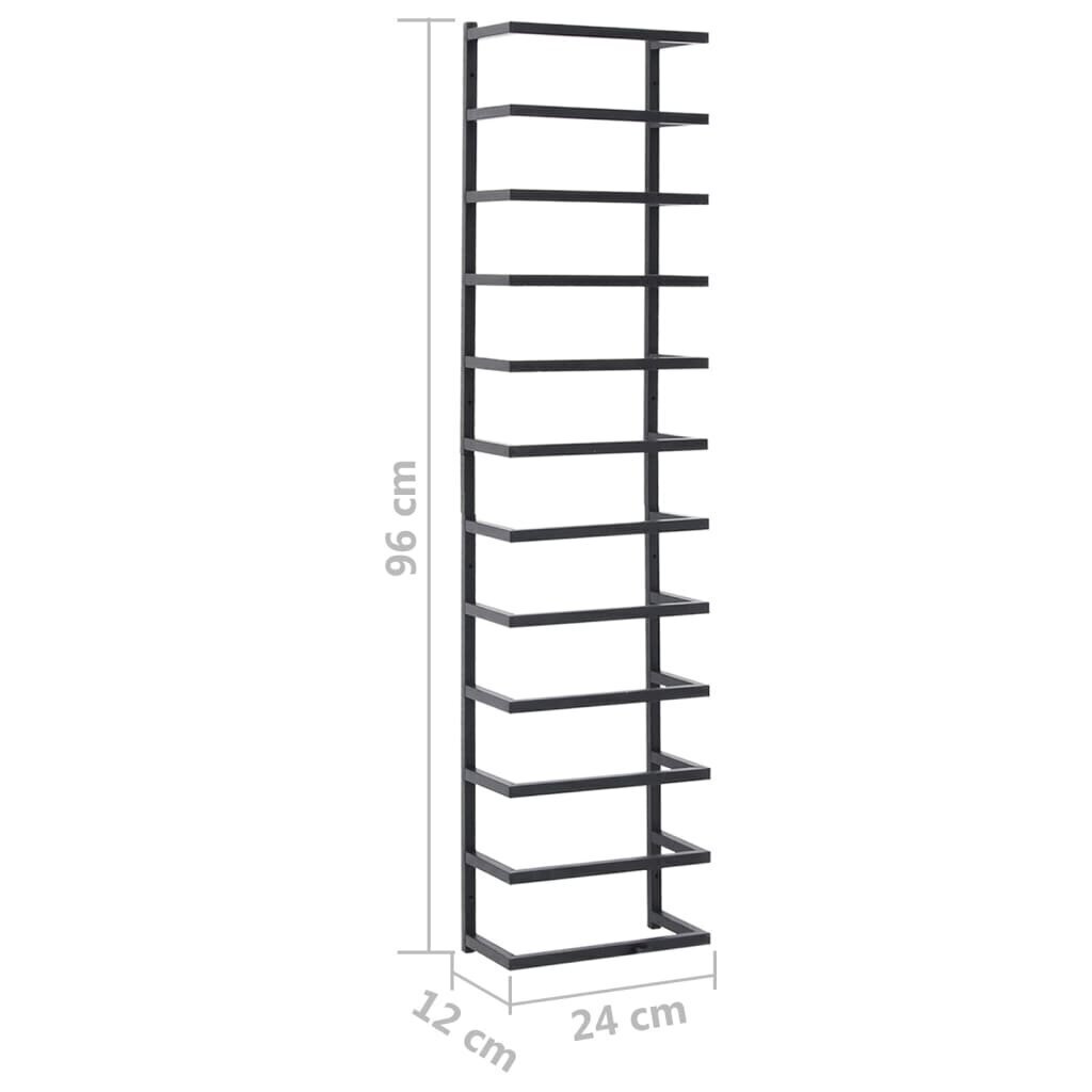 vidaXL rätikurest, must, 24 x 12 x 96 cm, teras hind ja info | Vannitoa sisustuselemendid ja aksessuaarid | kaup24.ee