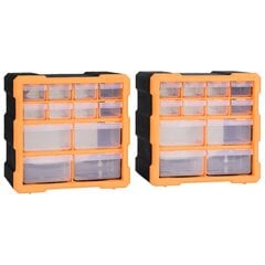 vidaXL mitme sahtliga organiseerija 12 sahtliga 2 tk 26,5 x 16 x 26 cm цена и информация | Ящики для инструментов, держатели | kaup24.ee