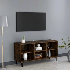 vidaXL metalljalgadega telerikapp, suitsutatud tamm 103,5 x 30 x 50 cm hind ja info | TV alused | kaup24.ee