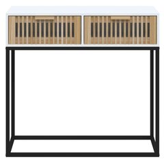 vidaXL konsoollaud, valge, 80 x 30 x 75 cm, tehispuit ja raud цена и информация | Журнальные столики | kaup24.ee