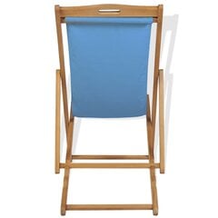 vidaXL päevitustool, tiikpuust, 56 x 105 x 96 cm, sinine hind ja info | Päevitustoolid | kaup24.ee