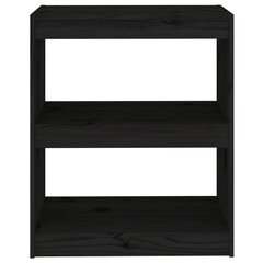 vidaXL raamaturiiul/ruumijagaja, must, 60 x 30 x 71,5 cm täismännipuit hind ja info | Riiulid | kaup24.ee