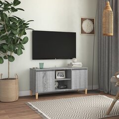 vidaXL puitjalgadega telerikapp, hall Sonoma, 103,5 x 35 x 50 cm цена и информация | Тумбы под телевизор | kaup24.ee