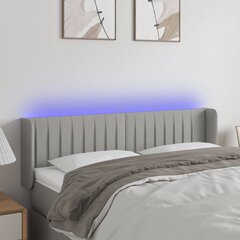 vidaXL LED-voodipeats, helehall, 147x16x78/88 cm, kangas цена и информация | Кровати | kaup24.ee