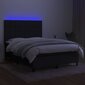 vidaXL kontinentaalvoodi madrats ja LED, must, 140x190 cm, kangas цена и информация | Voodid | kaup24.ee