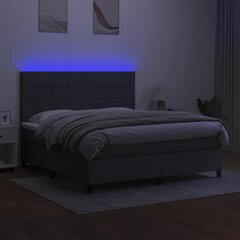 vidaXL kontinentaalvoodi madrats ja LED, tumehall, 180x200 cm, kangas цена и информация | Кровати | kaup24.ee