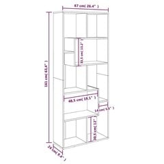 vidaXL raamatukapp, hall Sonoma tamm, 67 x 24 x 161 cm, tehispuit hind ja info | Riiulid | kaup24.ee