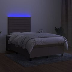 Кровать с пружинами/матрас/LED, серо-коричневая, 120x200 см, ткань цена и информация | Кровати | kaup24.ee