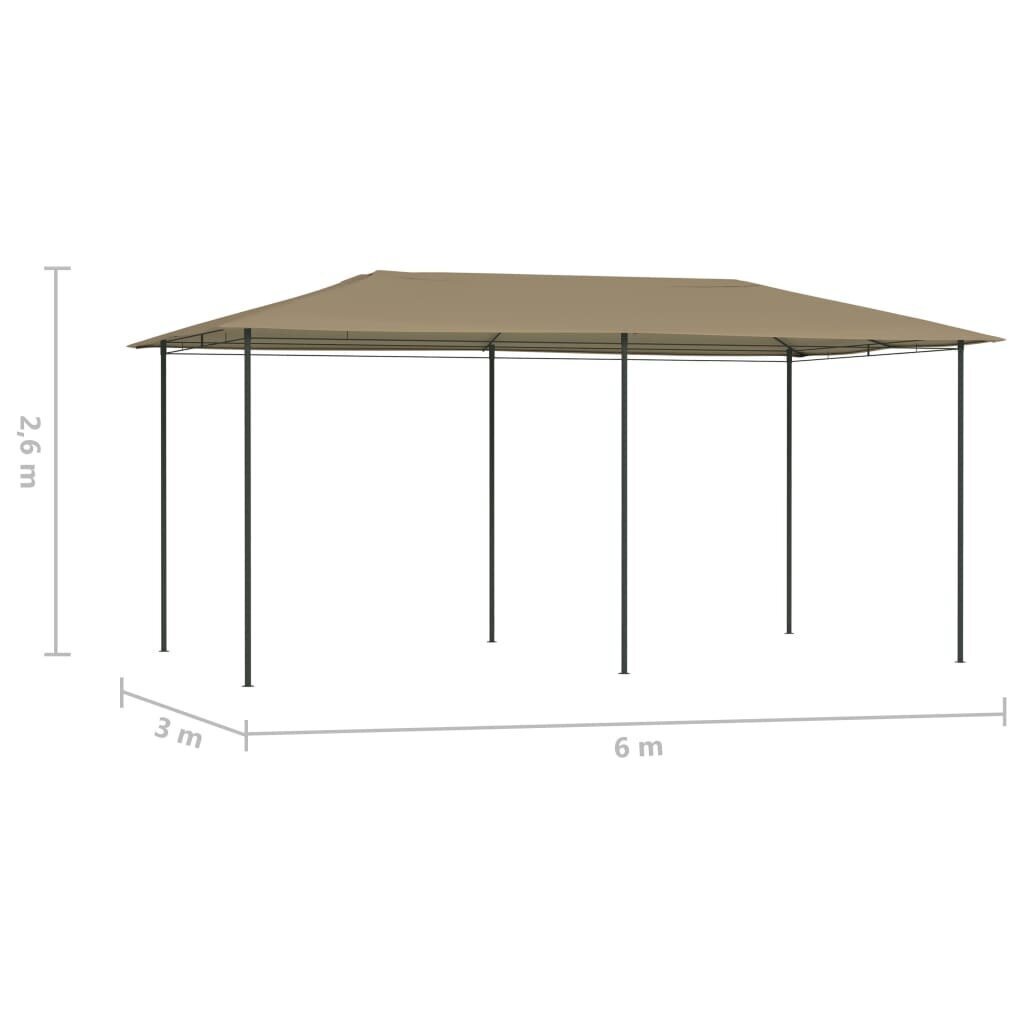 vidaXL lehtla 3 x 6 x 2,6 m, hallikaspruun, 160 g/m² hind ja info | Varikatused ja aiapaviljonid | kaup24.ee