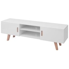 vidaXL TV-alus, MDF, 150 x 35 x 48,5 cm, kõrgläikega valge цена и информация | Тумбы под телевизор | kaup24.ee