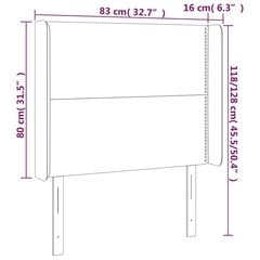 vidaXL LED-voodipeats, roheline, 83x16x118/128 cm, kangas цена и информация | Кровати | kaup24.ee