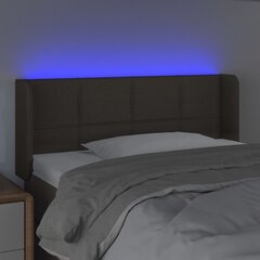 vidaXL LED-voodipeats, pruunikashall, 83x16x78/88 cm, kangas цена и информация | Кровати | kaup24.ee