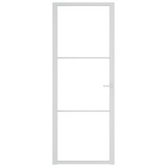 vidaXL siseuks, 76 x 201,5 cm, valge, ESG-klaas ja alumiinium цена и информация | Межкомнатные двери | kaup24.ee