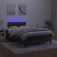 vidaXL kontinentaalvoodi madratsiga ja LED, must, 120x200 cm, samet цена и информация | Кровати | kaup24.ee