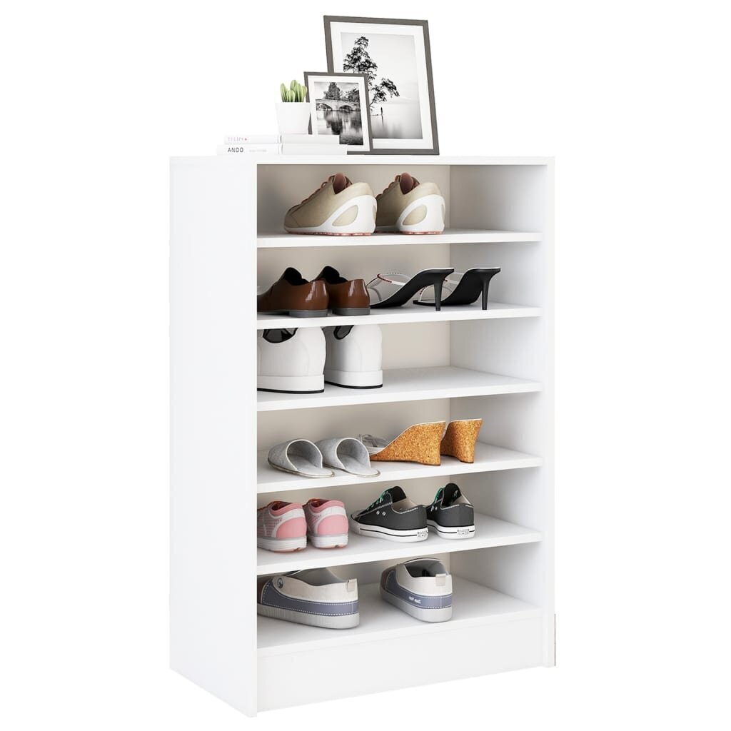 vidaXL kingakapp, valge, 60 x 35 x 92 cm puitlaastplaat hind ja info | Jalatsikapid, jalatsiriiulid | kaup24.ee