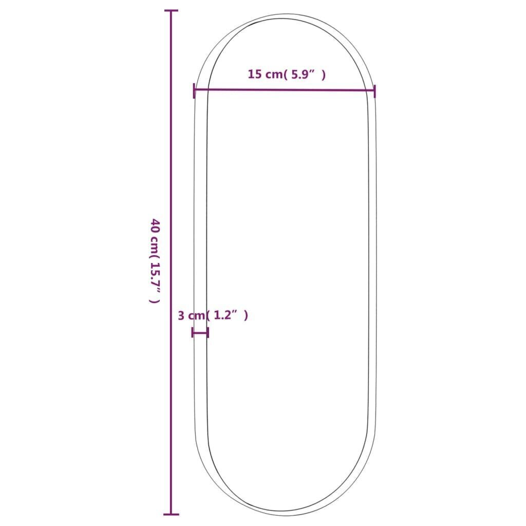 vidaXL seinapeegel, kuldne, 15 x 40 cm, ovaalne hind ja info | Peeglid | kaup24.ee