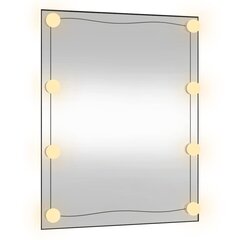 vidaXL seinapeegel LED-tuledega, 50x60 cm, klaas, ristkülik цена и информация | Зеркала | kaup24.ee