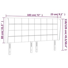 vidaXL voodipeats servadega, tumehall, 183x23x118/128 cm, samet цена и информация | Кровати | kaup24.ee