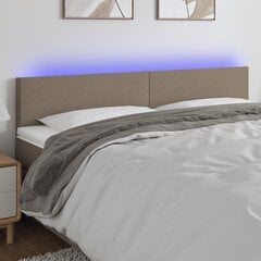 vidaXL LED-voodipeats, pruunikashall, 200x5x78/88 cm, kangas цена и информация | Кровати | kaup24.ee