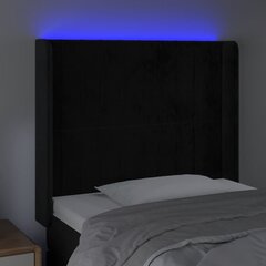 vidaXL LED-voodipeats, must, 93x16x118/128 cm, samet цена и информация | Кровати | kaup24.ee