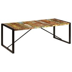 vidaXL söögilaud 220 x 100 x 75 cm, toekas taaskasutatud puit цена и информация | Кухонные и обеденные столы | kaup24.ee