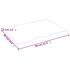 vidaXL seinariiul, helepruun, 80 x 60 x 4 cm, töödeldud tammepuit hind ja info | Riiulid | kaup24.ee