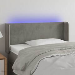 vidaXL LED-voodipeats, helehall, 93x16x78/88 cm, samet цена и информация | Кровати | kaup24.ee