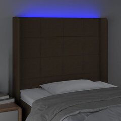 vidaXL LED-voodipeats, tumepruun, 83x16x118/128 cm, kangas цена и информация | Кровати | kaup24.ee