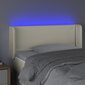 vidaXL LED-voodipeats, kreemjas, 103x16x78/88 cm, kunstnahk цена и информация | Voodid | kaup24.ee