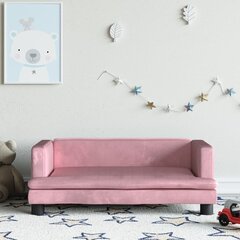 vidaXL lastediivan, roosa, 80 x 45 x 30 cm, samet цена и информация | Детские диваны, кресла | kaup24.ee