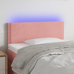 vidaXL LED-voodipeats, roosa, 80x5x78/88 cm, samet цена и информация | Кровати | kaup24.ee