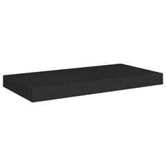 Seinariiulid VidaXL, 4 tk., 50x23x3.8 cm, must цена и информация | Полки | kaup24.ee