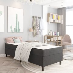 vidaXL kontinentaalvoodi, tumehall kangas, 90 x 200 cm цена и информация | Кровати | kaup24.ee