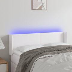 vidaXL LED-voodipeats, valge, 147x16x78/88 cm, kunstnahk цена и информация | Кровати | kaup24.ee