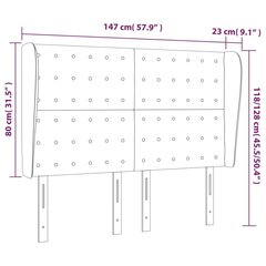 vidaXL voodipeats servadega, valge, 147x23x118/128 cm, kunstnahk hind ja info | Voodid | kaup24.ee