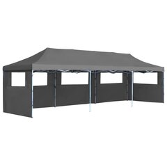 vidaXL kokkupandav pop-up peotelk 5 külgseinaga 870 x 291 x 315 cm antratsiithall цена и информация | Беседки, навесы, тенты | kaup24.ee