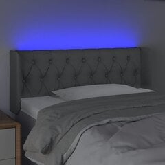 vidaXL LED-voodipeats, helehall, 93x16x78/88 cm, kangas цена и информация | Кровати | kaup24.ee