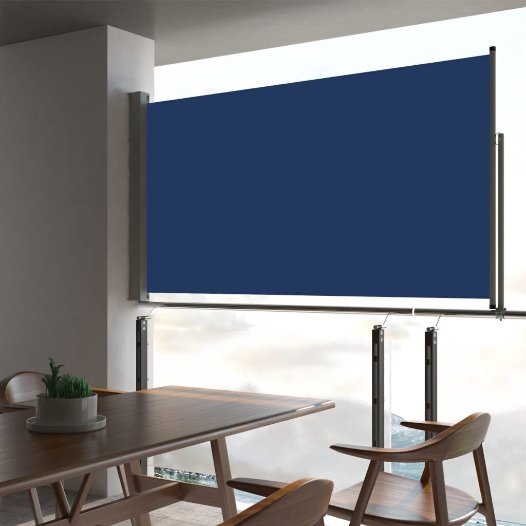 vidaXL lahtitõmmatav terrassi külgsein, 160 x 300 cm, sinine hind ja info | Päikesevarjud, markiisid ja alused | kaup24.ee