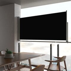 vidaXL lahtitõmmatav terrassi külgsein, 60 x 300 cm, must цена и информация | Зонты, маркизы, стойки | kaup24.ee