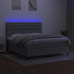 Кровать vidaXL с пружинами/матрас/LED, ткань, 180x200 см, серая цена и информация | Кровати | kaup24.ee